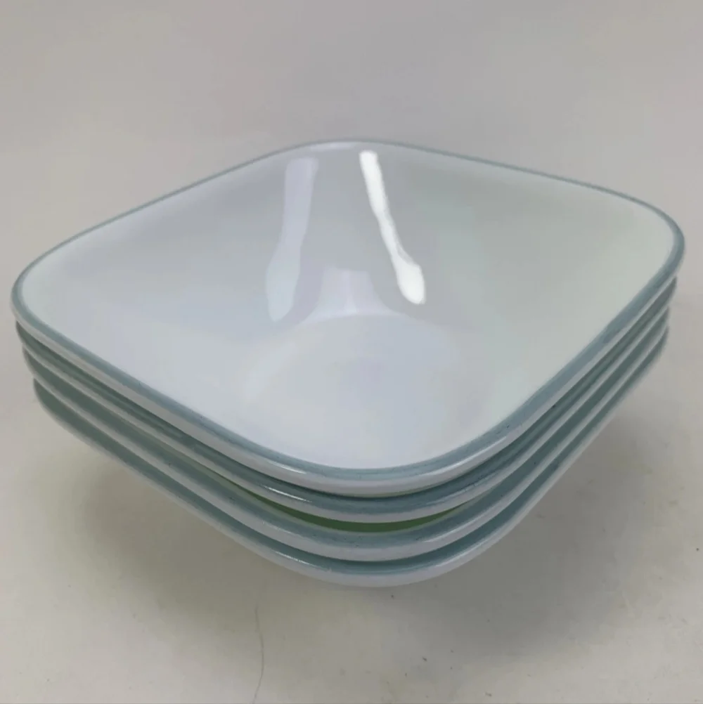 Corelle Square Soup Cereal Lot 4 Bowls 6.375